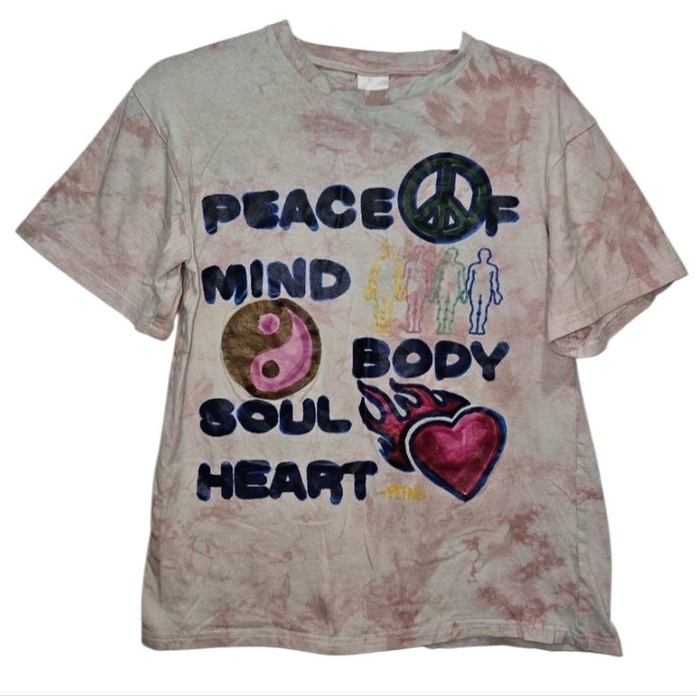 Petals & Peacocks Dolls Kill Tee Peace of Mind Graphic T-Shirt Tie-Dye Top Small